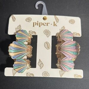 Piper k seashell metal hair claw clips